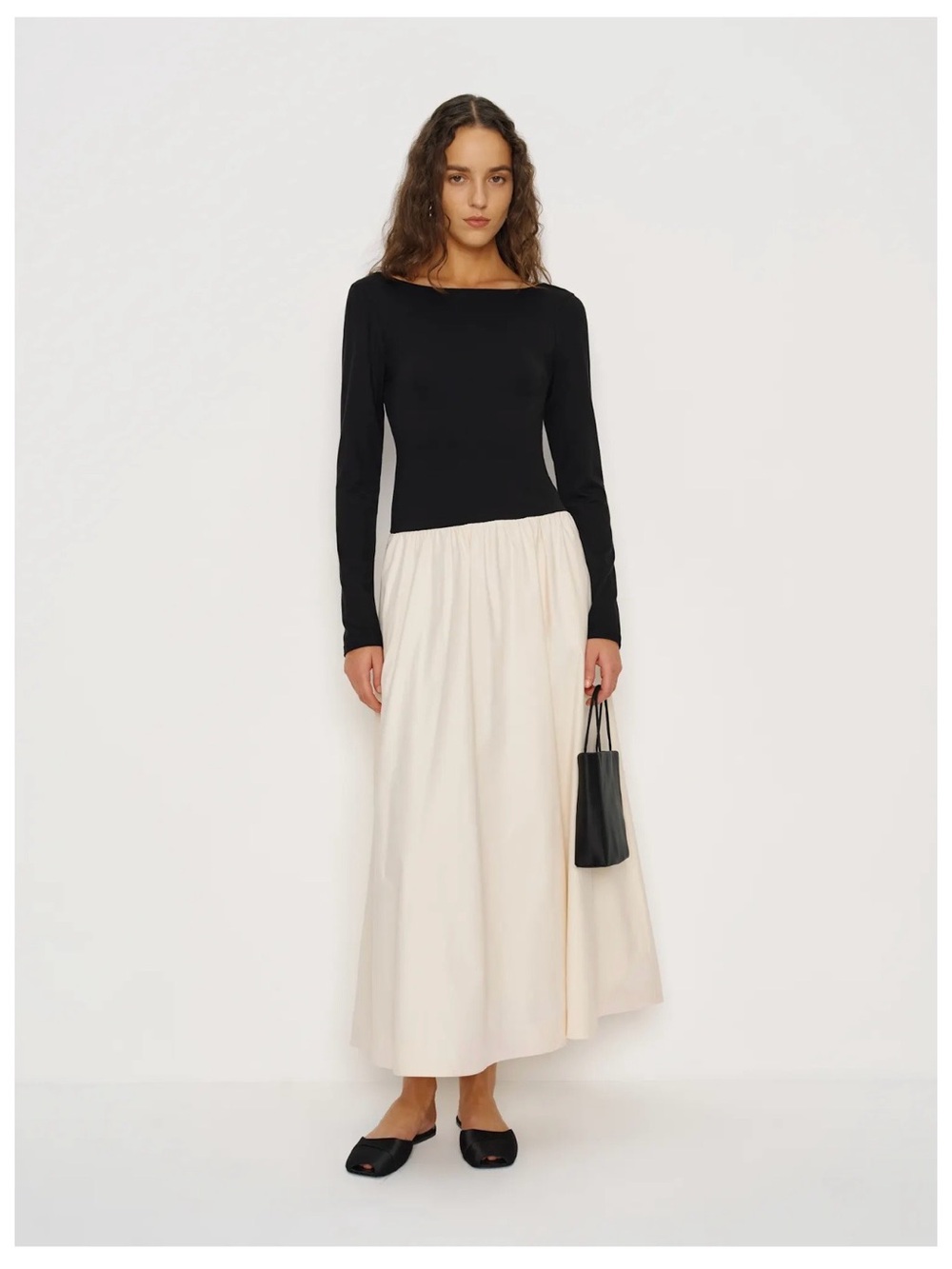 Reformation Cream Midi dress with Gathered Waist